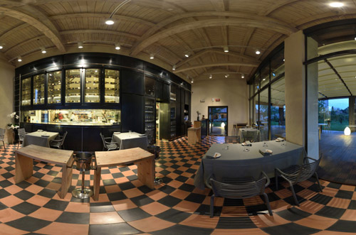 A 360 degree view of the Michelin star restaurant, Destination marketing with 360 Virtual Tour photography.