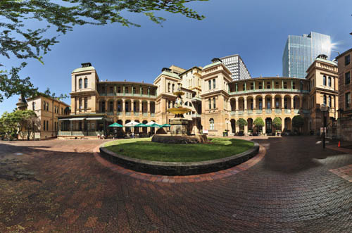 Robert Brough Fountain and brick and sandstone Gothic Revival Nightingale Wing at Sydney Hospital, 360 Virtual Tour