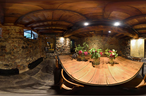Brekfast room, Lake Como boutique hotel, photographed as a part of a virtual tour.